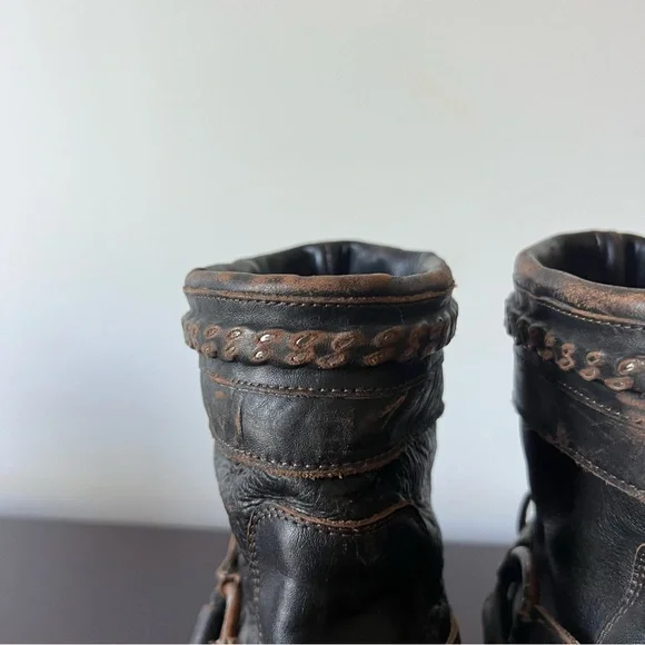 Freebird by Steven - Distressed Tahoe Harness Moto Heeled Boot Brown/Black Sz 8